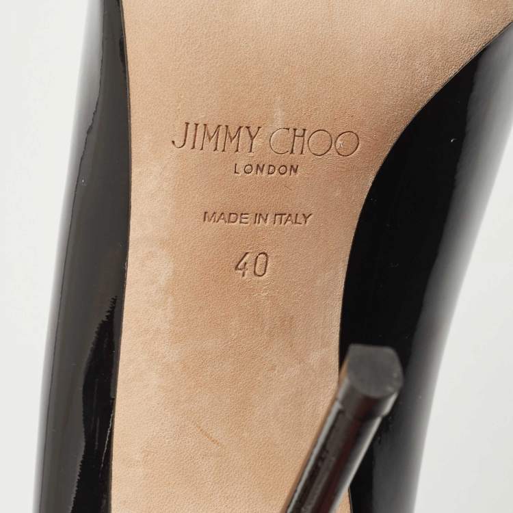 Pre Owned Jimmy Choo Black Patent Leather  Love Pumps Size 40