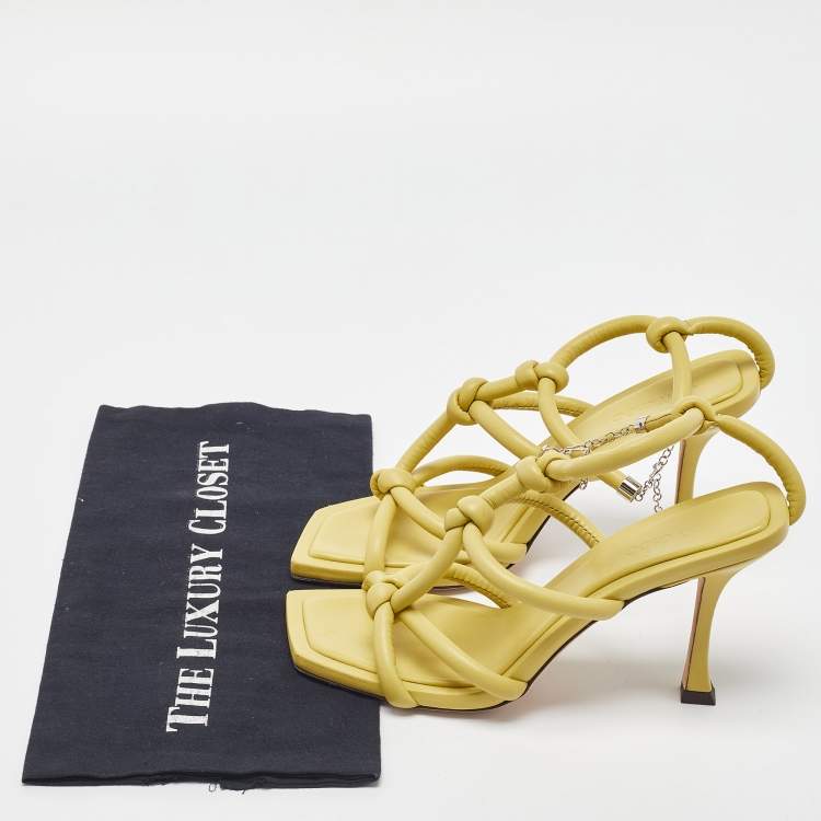 Pre Owned Jimmy Choo Yellow Leather Bay Sandals Size 39