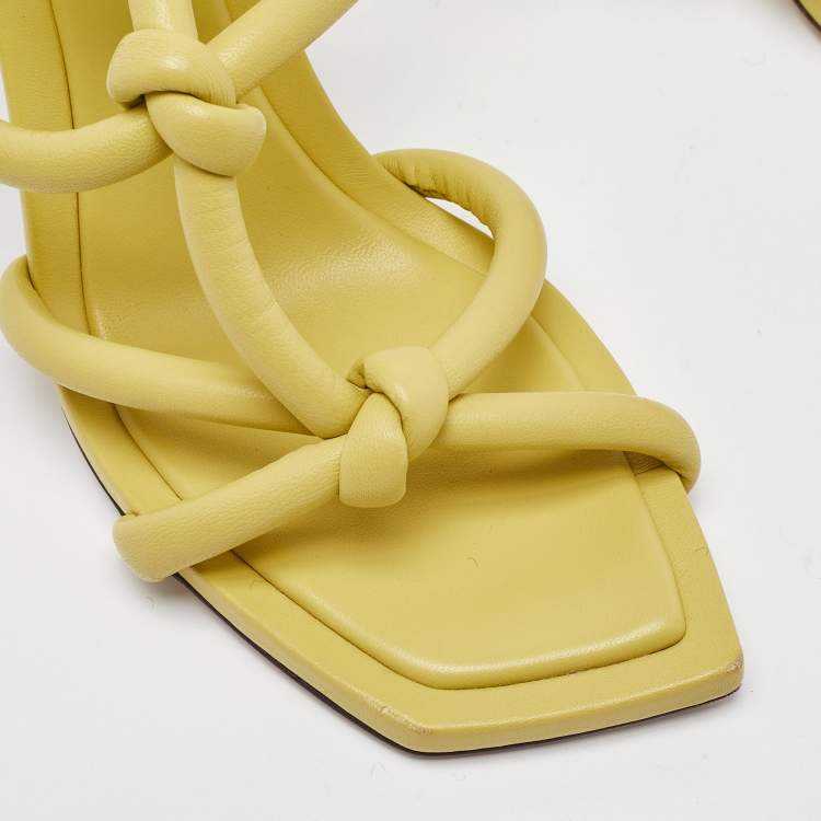 Pre Owned Jimmy Choo Yellow Leather Bay Sandals Size 39