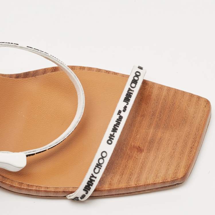 Pre Owned Jimmy Choo x Off-White White Rubber and Leather Jane Sandals Size 36 