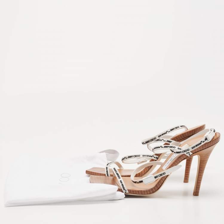 Pre Owned Jimmy Choo x Off-White White Rubber and Leather Jane Sandals Size 36 
