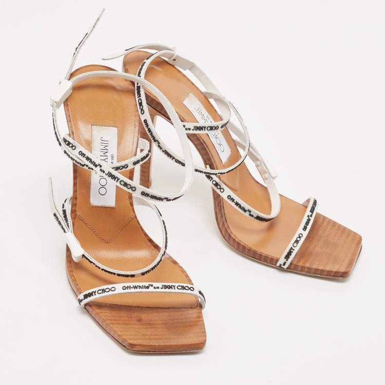 Pre Owned Jimmy Choo x Off-White White Rubber and Leather Jane Sandals Size 36 