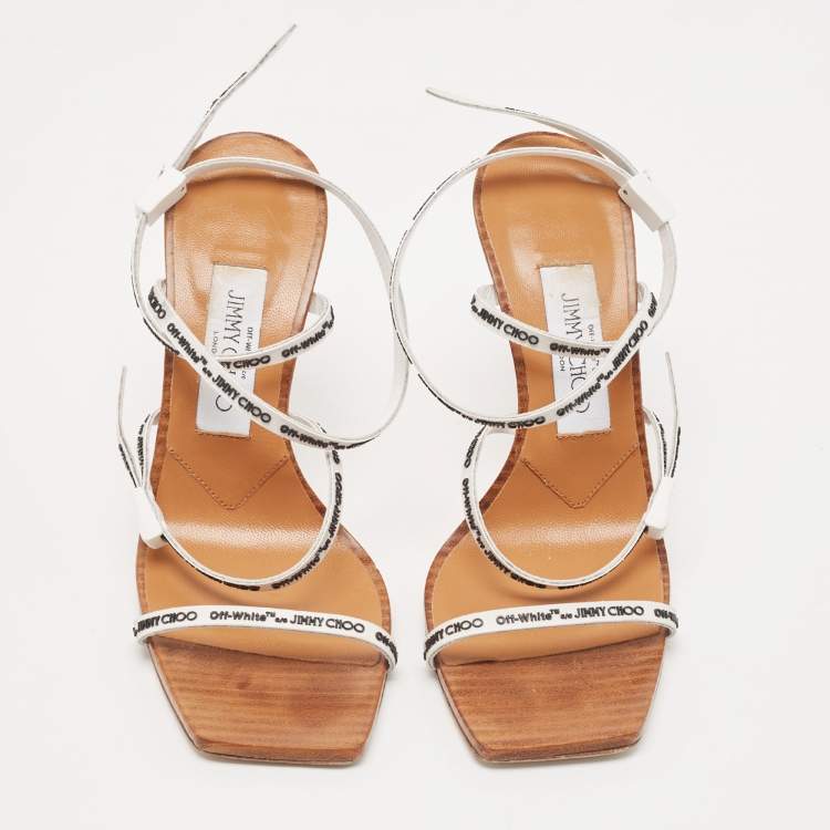 Pre Owned Jimmy Choo x Off-White White Rubber and Leather Jane Sandals Size 36 