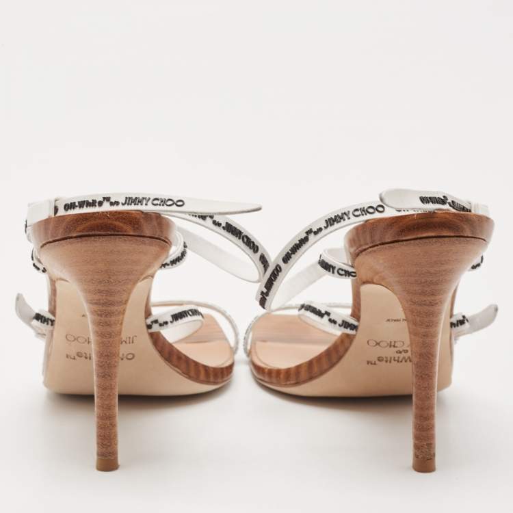 Pre Owned Jimmy Choo x Off-White White Rubber and Leather Jane Sandals Size 36 