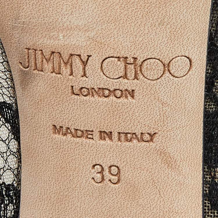 مملوكة مسبقًا Jimmy Choo Black Lace Pointed Toe Pumps Size 39