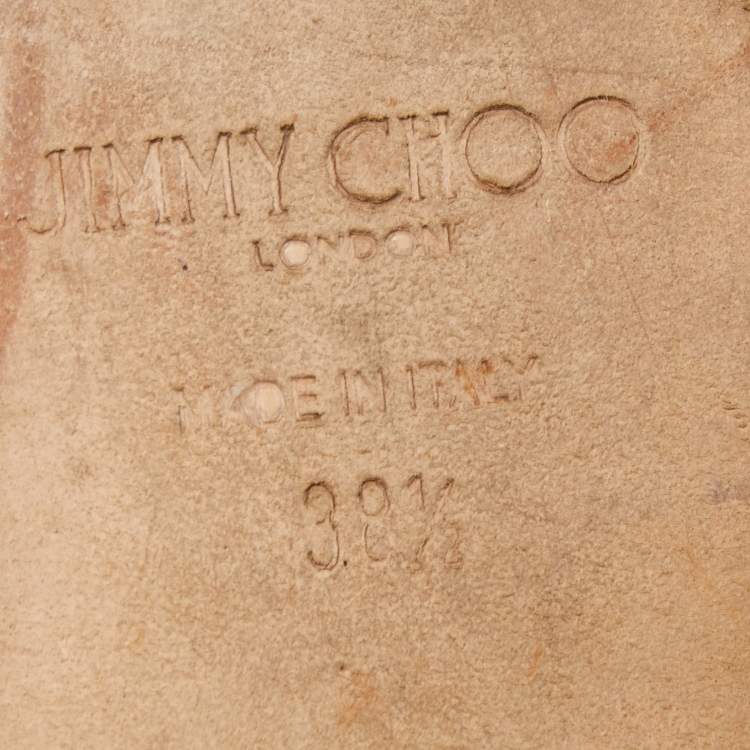 Pre Owned Jimmy Choo Brown Croc Embossed Leather Nanda Slides Size 38.5