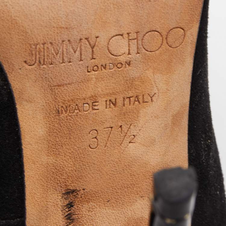 Pre Owned Jimmy Choo Black Suede Romy Pumps Size 37.5