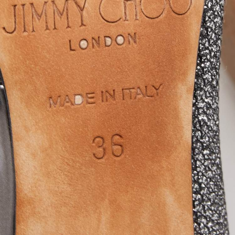 Pre Owned Jimmy Choo Grey Lurex Fabric Lucy Pumps Size 36