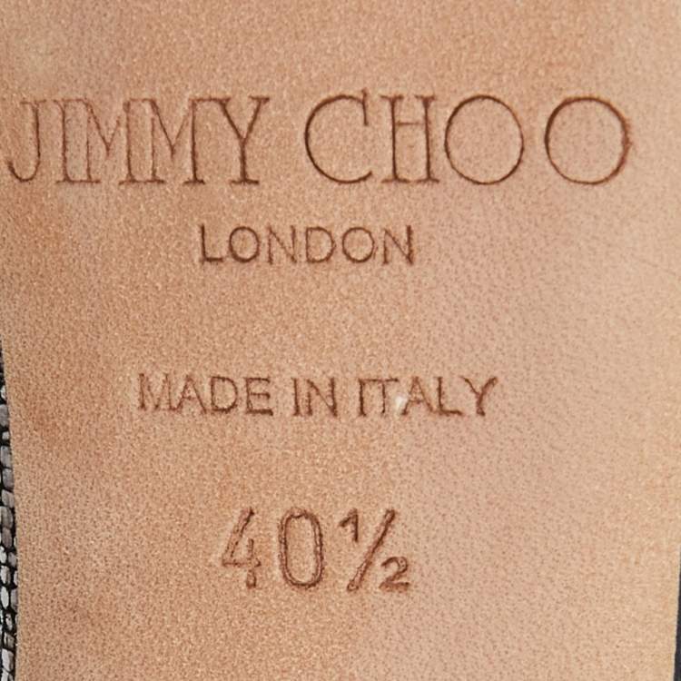 Pre Owned Jimmy Choo Metallic Suede Strappy Slingback Sandals Size 40.5