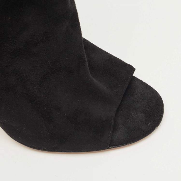 Pre Owned Jimmy Choo Black Suede Ankle Boots Size 36.5