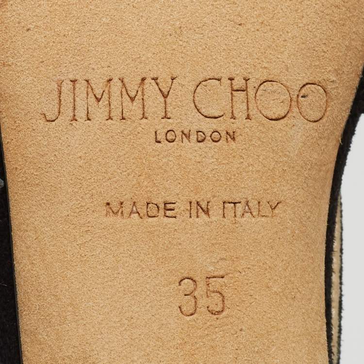 Pre Owned Jimmy Choo Black Suede Lana Sandals Size 35