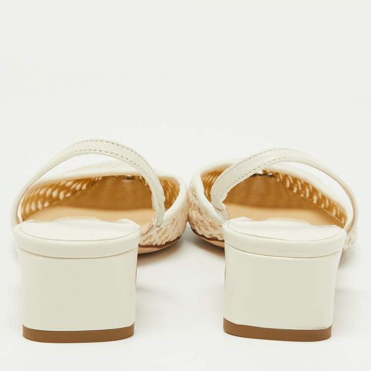 مملوكة مسبقًا Jimmy Choo Beige Rope and Leather Erica Slingback Sandals Size 38
