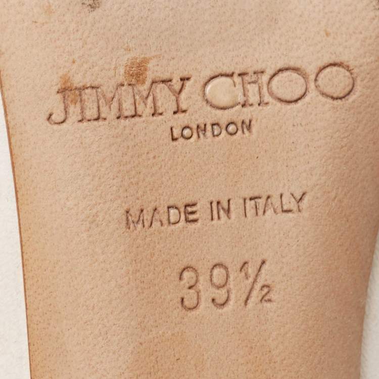 Pre Owned Jimmy Choo Cream Laser Cut Leather Romy Pumps Size 39.5