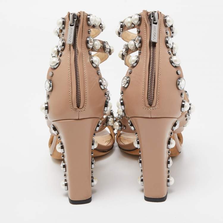 Pre Owned Jimmy Choo Beige Leather Moore Sandals Size 39