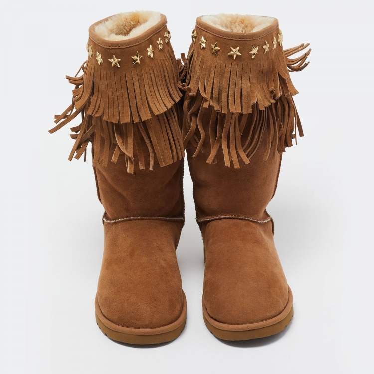 Pre Owned Jimmy Choo Brown Suede Midcalf  Boots Size 40