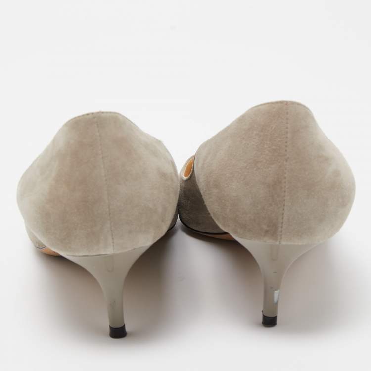مملوكة مسبقًا Jimmy Choo Grey Suede Romy Pumps Size 37