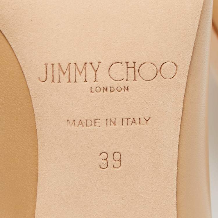 مملوكة مسبقًا Jimmy Choo Beige Leather Round Toe Pumps Size 39