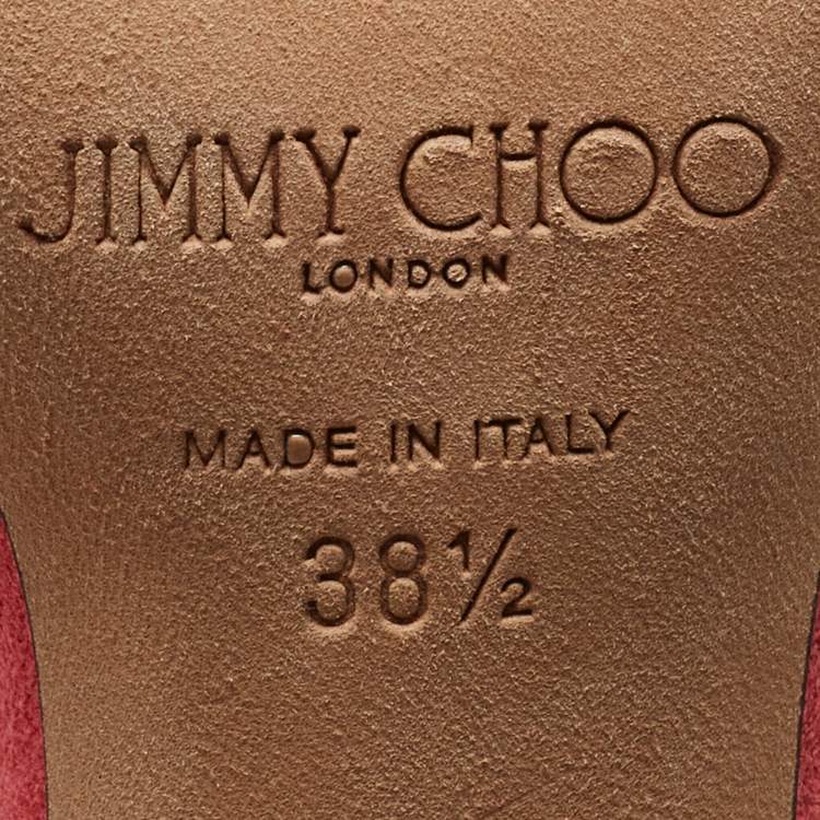 Pre Owned Jimmy Choo Pink Suede Lane Sandals Size 38.5