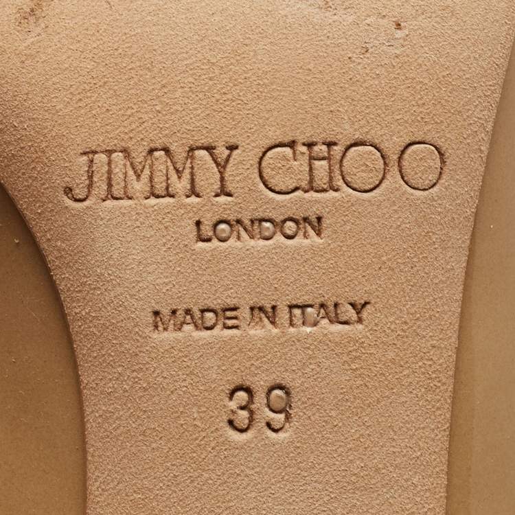 مملوكة مسبقًا Jimmy Choo Beige Patent Leather Romy Pumps Size 39