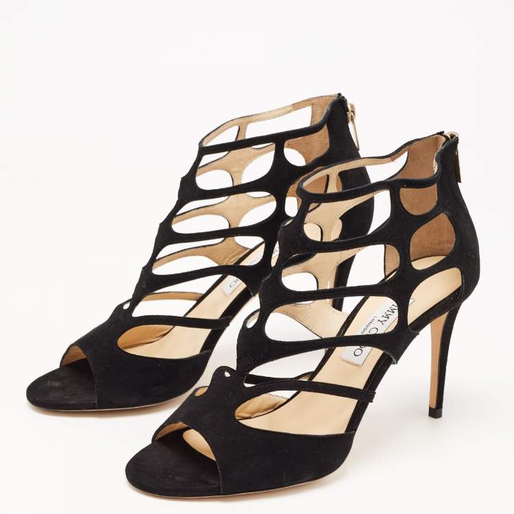 Pre Owned Jimmy Choo Black Suede Ren Sandals Size 41