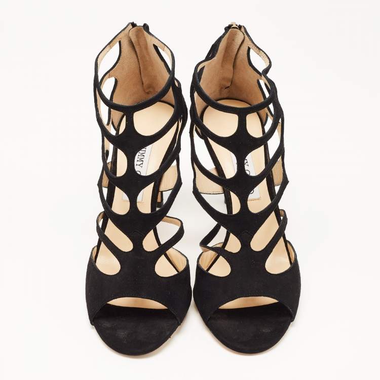 Pre Owned Jimmy Choo Black Suede Ren Sandals Size 41