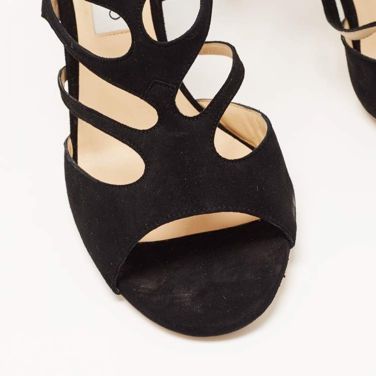 Pre Owned Jimmy Choo Black Suede Ren Sandals Size 41
