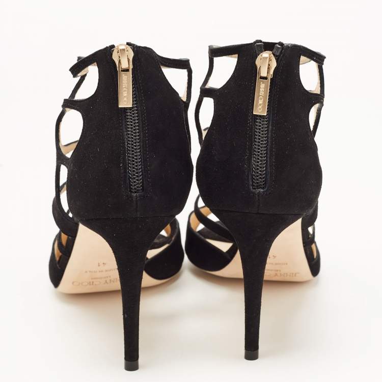 Pre Owned Jimmy Choo Black Suede Ren Sandals Size 41