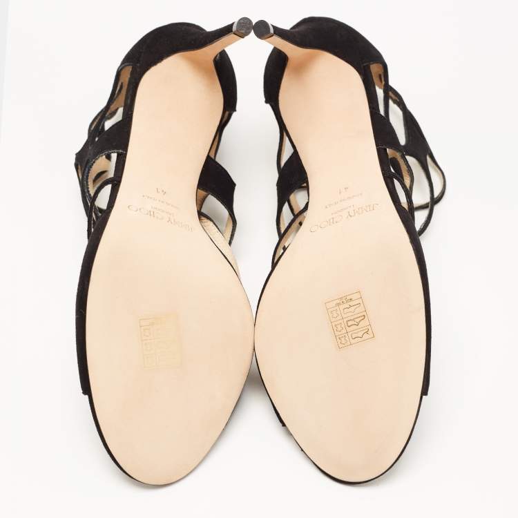 Pre Owned Jimmy Choo Black Suede Ren Sandals Size 41