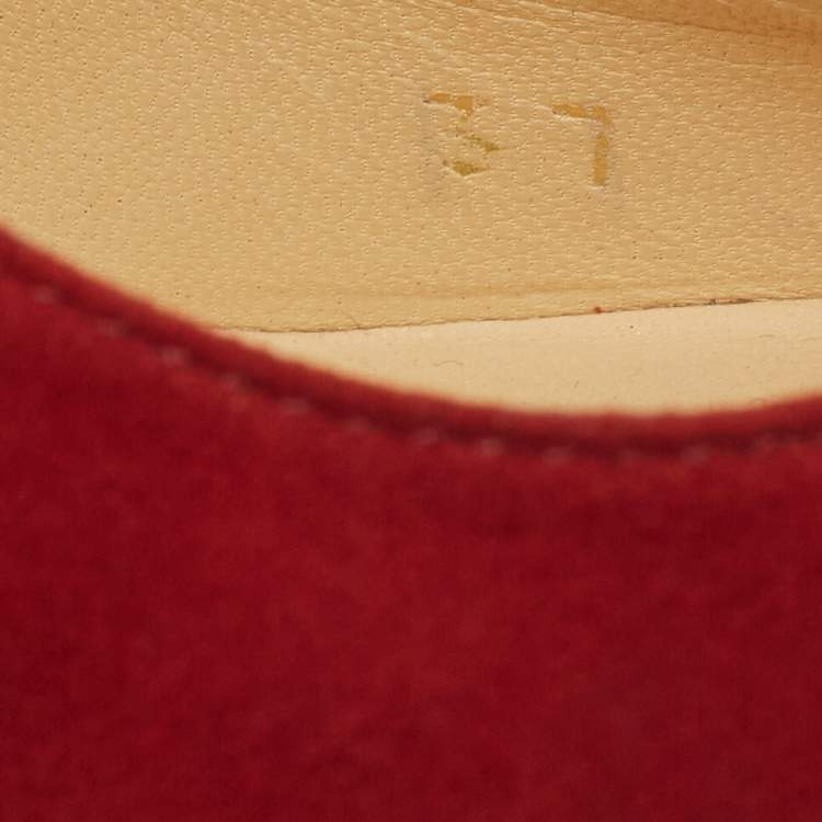 Pre Owned Jimmy Choo Red Suede Romy Pumps Size 37