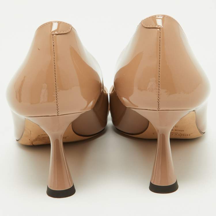 Pre Owned Jimmy Choo Beige Patent Leather Rosalia Pumps Size 36.5