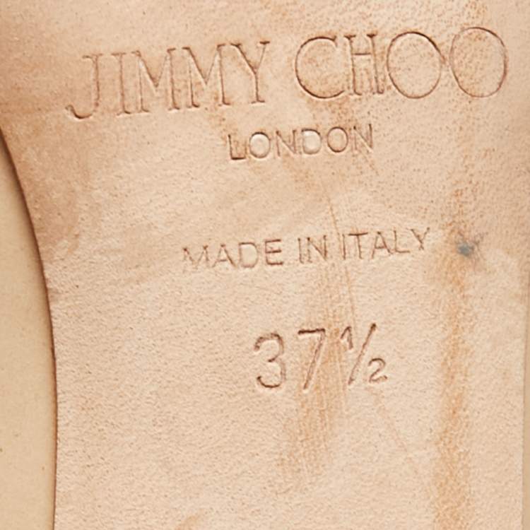 Pre Owned Jimmy Choo Beige Patent Leather Love Pumps Size 37.5