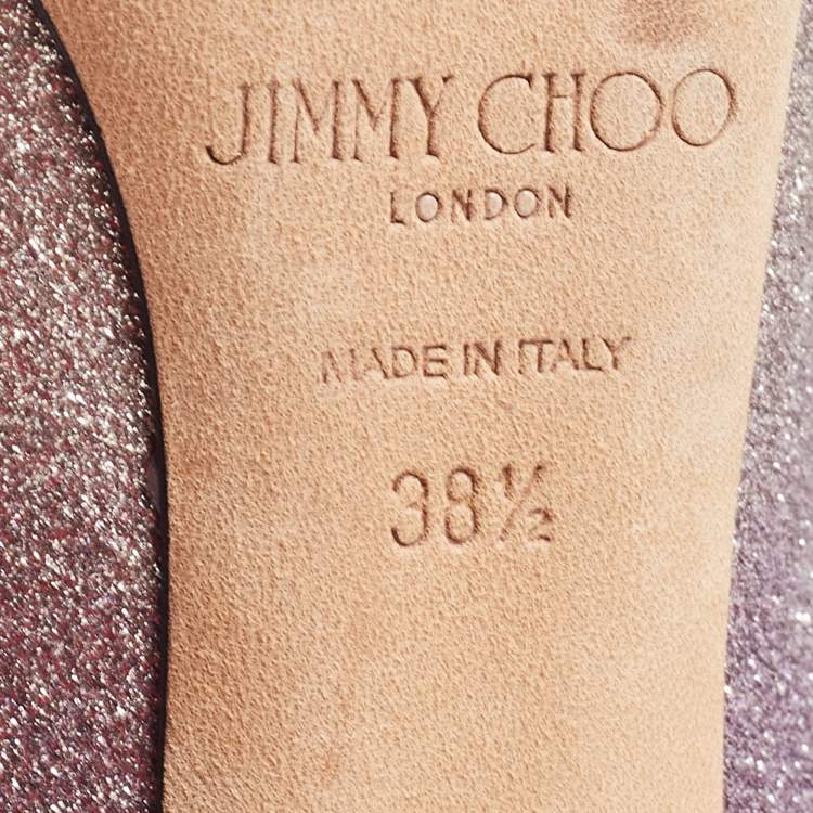 Pre Owned Jimmy Choo Ombre Purple/Silver Glitter Romy Pumps Size 38.5