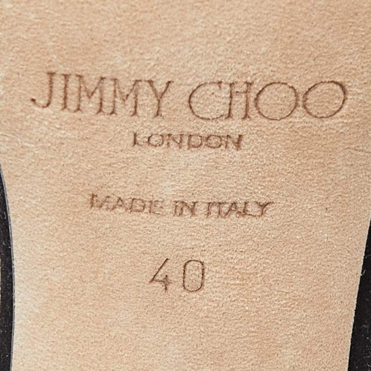 Pre Owned Jimmy Choo Black Suede Bing Ankle Strap Sandals Size 40