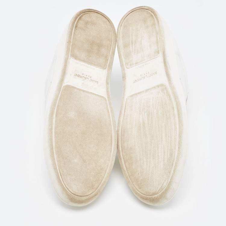 Pre Owned Saint Laurent White Leather Court Classic Sneakers Size 39