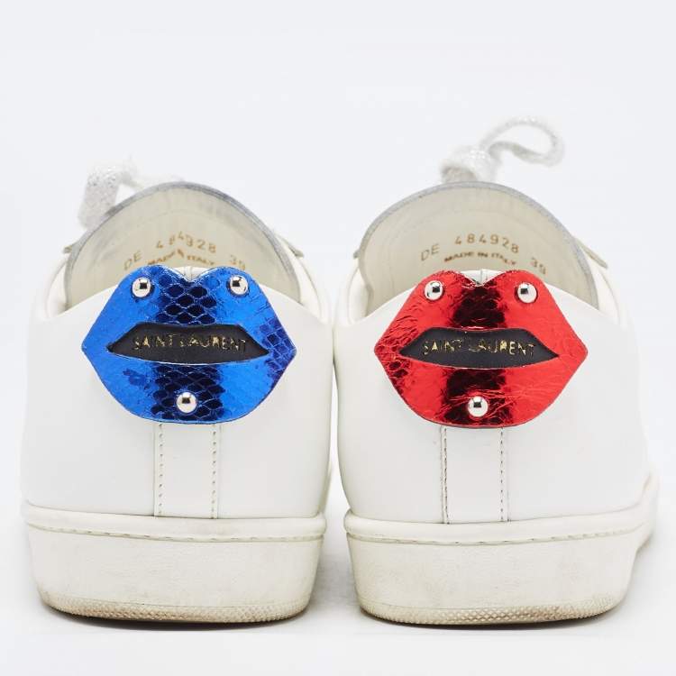 Pre Owned Saint Laurent White Leather Court Classic Sneakers Size 39