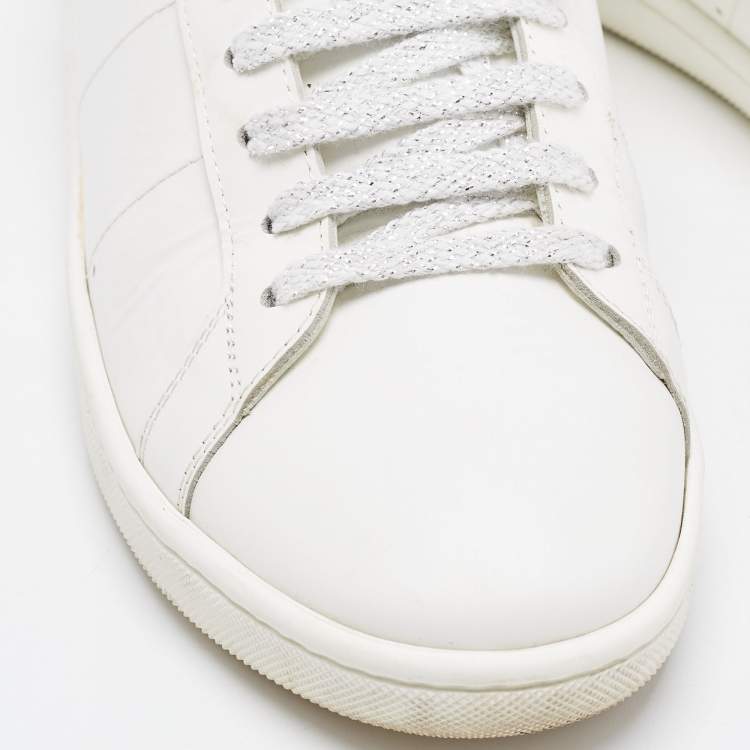 Pre Owned Saint Laurent White Leather Court Classic Sneakers Size 39