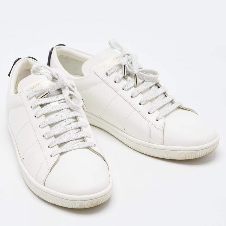 Pre Owned Saint Laurent White Leather Court Classic Sneakers Size 39
