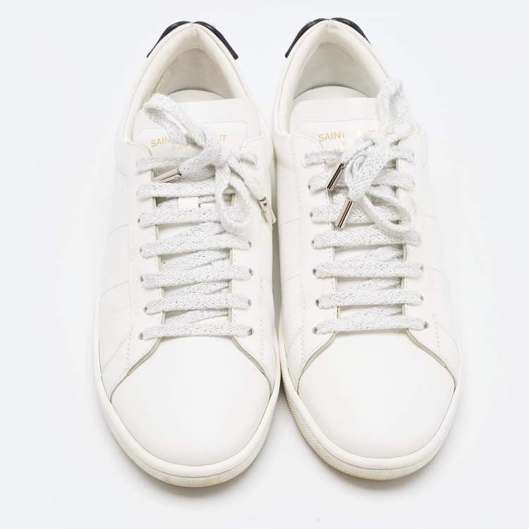 Pre Owned Saint Laurent White Leather Court Classic Sneakers Size 39