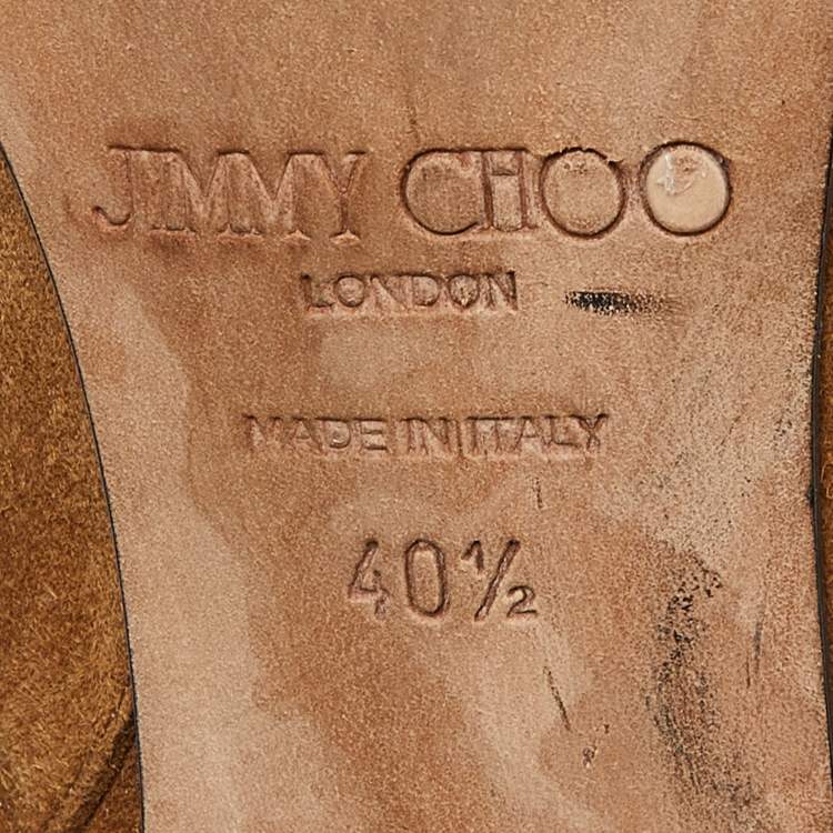 Pre Owned Jimmy Choo Tan Suede Ankle Length Booties Size 40.5