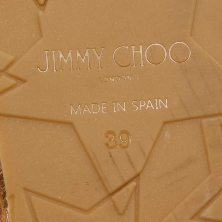 مملوكة مسبقًا Jimmy Choo Cream/White Leather and Mesh Wedge Slingback Pumps Size 39