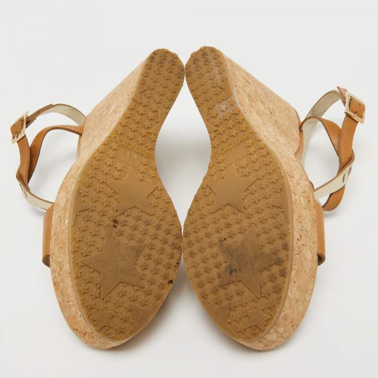 Pre Owned Jimmy Choo Brown Leather Ankle Strap Sandals Size 41  