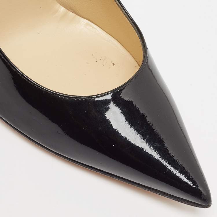 مملوكة مسبقًا Jimmy Choo Black Patent Leather Agnes Pumps Size 39