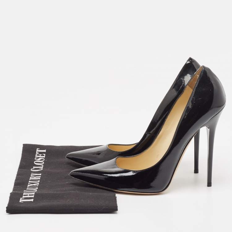 مملوكة مسبقًا Jimmy Choo Black Patent Leather Agnes Pumps Size 39