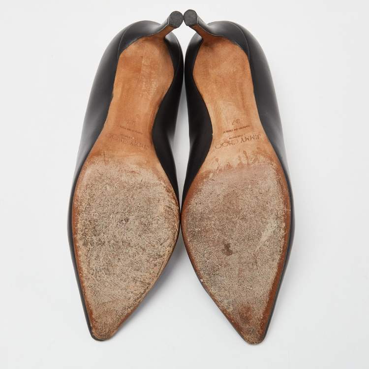 Pre Owned Jmmy Choo Black Romy Pointed Toe Pumps Size 37