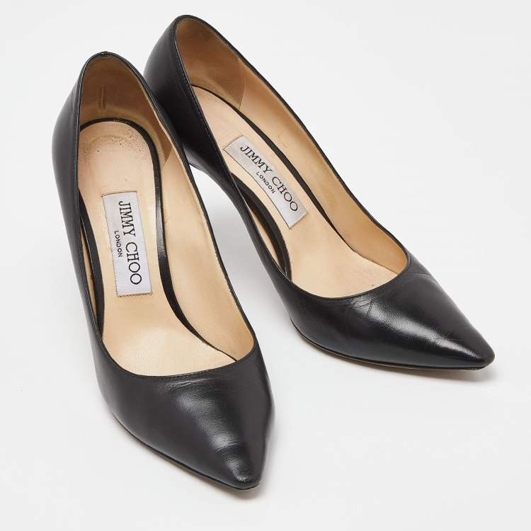 Pre Owned Jmmy Choo Black Romy Pointed Toe Pumps Size 37