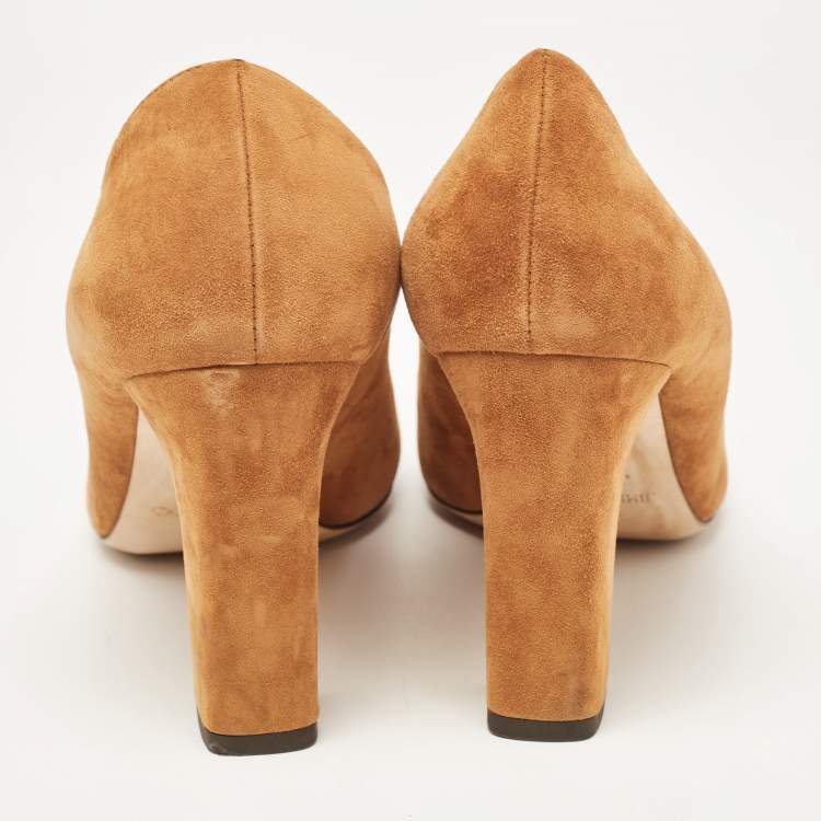 Pre Owned Jimmy Choo Brown Suede Billie Round Toe Pumps Size 42
