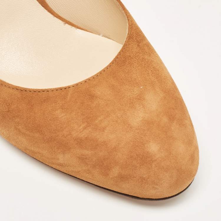 Pre Owned Jimmy Choo Brown Suede Billie Round Toe Pumps Size 42