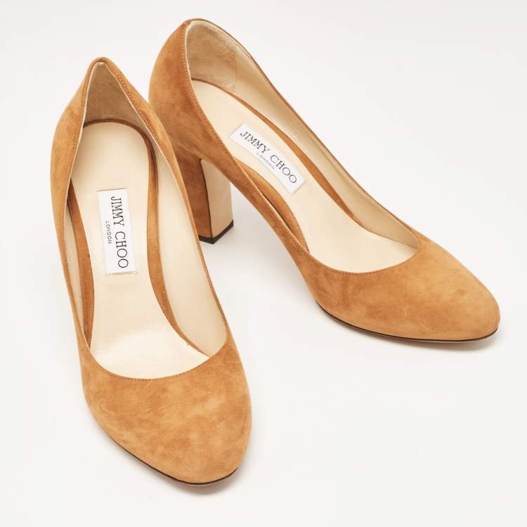 Pre Owned Jimmy Choo Brown Suede Billie Round Toe Pumps Size 42