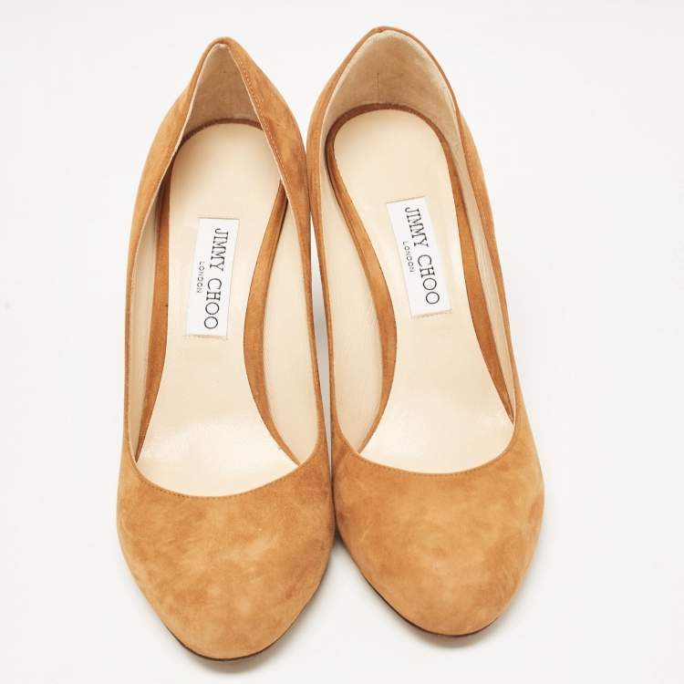Pre Owned Jimmy Choo Brown Suede Billie Round Toe Pumps Size 42