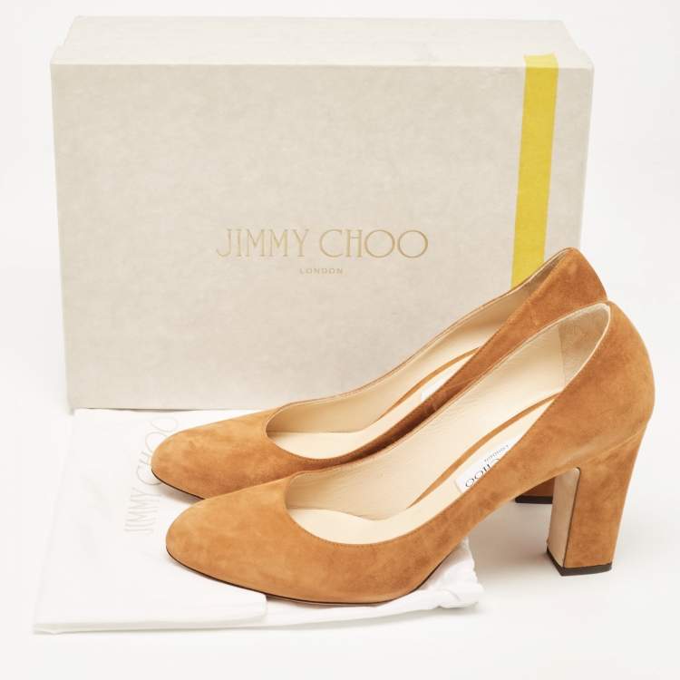 Pre Owned Jimmy Choo Brown Suede Billie Round Toe Pumps Size 42